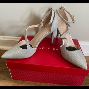 Kelly & Katie silver sparkly stilettos